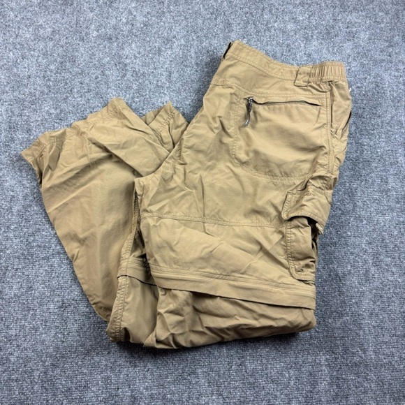 COLUMBIA Mens Titanium Convertible Pants to Shorts Cargo Pants Tan size: XL - Picture 2 of 9